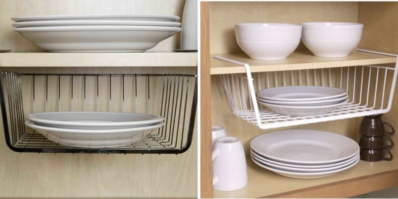 organizing tips under shelf storage